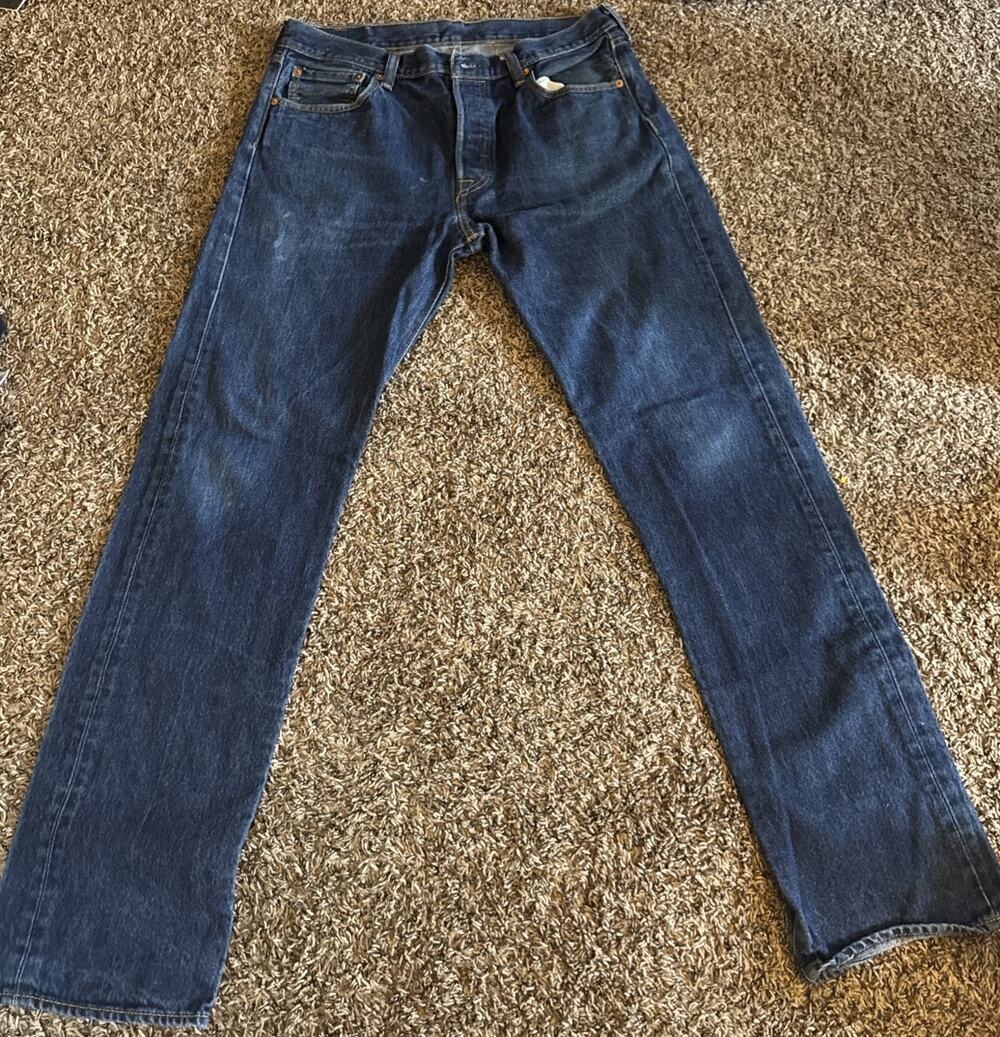 Levis Jeans Mens 34x34 Dark Wash Blue Denim!! Multi Button